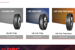 Một số sản phẩm lốp xe được giới thiệu tại website của Công ty cổ phần Cao su Đà Nẵng. (Ảnh chụp màn hình)