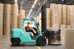 Công ty TNHH Giấy KRAFT VINA (SCG) của tập đoàn SCG (Thái Lan) hoạt động tại khu công nghiệp Mỹ Phước 3 (thị xã Bến Cát, tỉnh Bình Dương). (Ảnh: Chí Tưởng/TTXVN)