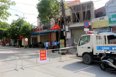 Một chốt phong tỏa phòng dịch tại thị trấn Quế (Hà Nam) hồi tháng 5/2021. (Ảnh: Đại Nghĩa/TTXVN)