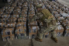 Số ma túy bị tịch thu trong một chiến dịch truy quét tội phạm buôn bán chất cấm này tại Panama City (Panama), ngày 16/9/2020. (Ảnh: AFP/TTXVN)