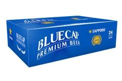 Diện mạo thùng bia Blue Cap x 24 lon 330ml của Sapporo Việt Nam
