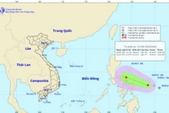 Hướng đi của áp thấp nhiệt đới. (Nguồn: nchmf.gov.vn)