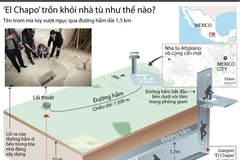 [Infographics] Trùm ma túy ''El Chapo" trốn khỏi nhà tù như thế nào