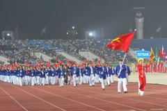 Đoàn thể thao Việt Nam. (Ảnh: Anh Tuấn/TTXVN)