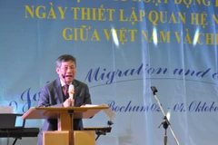 Giáo sư-tiến sỹ Nguyễn Văn Thoại, Chủ tịch Liên hiệp người Việt toàn Liên bang Đức. (Ảnh: Đức Chung/Vietnam+)