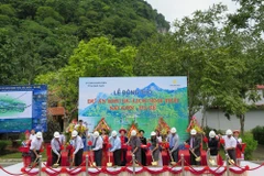 Động thổ xây dựng Khu du lich sinh thái Sài Gòn-Ba Bể. (Ảnh: Nguyễn Trình/TTXVN)