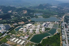 Khu đô thị Hòa Lạc thuộc địa bàn huyện Thạch Thất với mục tiêu phát triển trở thành đô thị vệ tinh lớn nhất trong 5 đô thị được quy hoạch xung quanh trung tâm Thủ đô. (Ảnh: Huy Hùng/TTXVN)