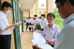 Thí sinh dự Kỳ thi tốt nghiệp Trung học Phổ thông năm 2023. (Ảnh: Thanh Tùng/TTXVN)