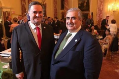Cuộc gặp giữa Ngoại trưởng Israel Israel Katz và người đồng cấp Bahrain Sheikh Khalid bin Ahmed Al Khalifa. (Nguồn: timesofisrael.com)