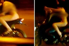 Truy tìm thiếu nữ khỏa thân ngồi sau xe máy chạy trên đường