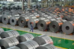 Sản phẩm thép cán mỏng của Công ty sắt thép Hàm Đan, tỉnh Hà Bắc (Trung Quốc) ngày 23/6. (Nguồn: THX/TTXVN)