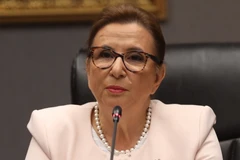 Bộ trưởng Thương mại Thổ Nhĩ Kỳ Ruhsar Pekcan phát biểu tại một cuộc họp báo ở Ankara. (Ảnh: AFP/TTXVN)