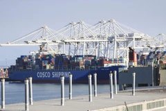 Tàu chở hàng hóa cập cảng Long Beach ở Los Angeles, California, Mỹ ngày 22/1/2020. (Ảnh: THX/TTXVN)