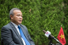 Đại sứ Việt Nam tại Nhật Bản Vũ Hồng Nam trả lời phỏng vấn TTXVN. (Ảnh: TTXVN)