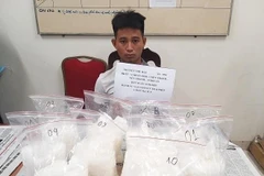 Đối tượng Hậu cùng tang vật. (Ảnh: TTXVN)