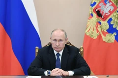 Tổng thống Nga Vladimir Putin tại cuộc họp trực tuyến với Hội đồng An ninh ở Moskva ngày 6/11/2020. (Ảnh: AFP/TTXVN)
