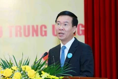 Ông Võ Văn Thưởng, Ủy viên Bộ Chính trị, Bí thư Trung ương Đảng, Trưởng Ban Tuyên giáo Trung ương phát biểu tại Đại hội. (Ảnh: Phương Hoa/TTXVN)