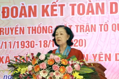 Trưởng Ban Dân vận Trung ương Trương Thị Mai phát biểu tại Ngày hội. (Ảnh: Đồng Thúy/TTXVN)