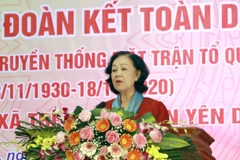 Trưởng Ban Dân vận Trung ương Trương Thị Mai phát biểu tại Ngày hội. (Ảnh: Đồng Thúy/TTXVN)