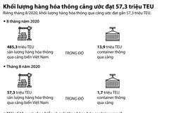 [Infographics] Khối lượng hàng hóa thông cảng ước đạt 57,3 triệu TEU