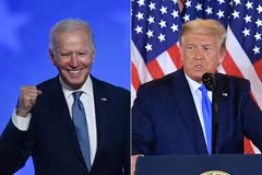 Ông Joe Biden (phải) và Tổng thống Mỹ Donald Trump. (Ảnh: AFP/ TTXVN)