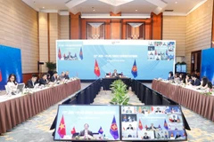 Quang cảnh hội nghị tại đầu cầu Hà Nội. (Ảnh: Trần Việt/TTXVN)