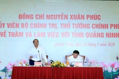 Thủ tướng Nguyễn Xuân Phúc phát biểu tại buổi làm việc. (Ảnh: Thống Nhất/TTXVN)