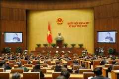 Chủ tịch Quốc hội Nguyễn Thị Kim Ngân phát biểu bế mạc kỳ họp. (Ảnh: Doãn Tấn/TTXVN)