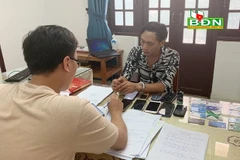 Phòng Cảnh sát hình sự Công an tỉnh Đắk Nông làm việc với đối tượng Nguyễn Văn Phúc. (Nguồn: baodaknong.org.vn)