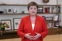 Tổng Giám đốc Quỹ tiền tệ quốc tế (IMF) Kristalina Georgieva phát biểu tại Washington, D.C., Mỹ. (Ảnh: THX/TTXVN)