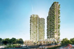 Dự án Solforest với 2 tòa tháp xanh sở hữu hơn 400 khu vườn nhiệt đới trên không. 