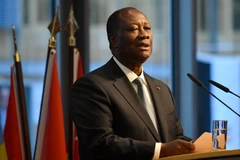 Tổng thống Côte d'Ivoire Alassane Ouattara phát biểu tại một hội nghị ở Berlin, Đức, ngày 19/11/2019. (Ảnh: AFP/TTXVN)