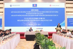 Bộ trưởng, Chủ nhiệm Văn phòng Chính phủ Mai Tiến Dũng, Chủ tịch Hội đồng Tư vấn cải cách thủ tục hành chính của Thủ tướng Chính phủ phát biểu. (Ảnh: Doãn Tấn/TTXVN)