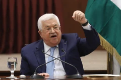 Tổng thống Palestine Mahmoud Abbas phát biểu tại cuộc họp ở thành phố Ramallah, Bờ Tây ngày 19/5/2020. (Ảnh: AFP/TTXVN)