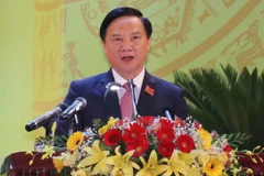 Đồng chí Nguyễn Khắc Định, Ủy viên Trung ương Đảng, tái đắc cử Bí thư Tỉnh ủy Khánh Hòa nhiệm kỳ 2020 - 2025. (Ảnh: Tiên Minh/TTXVN)