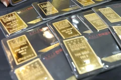 Vàng miếng tại một sàn giao dịch ở Seoul, Hàn Quốc. (Ảnh: Yonhap/TTXVN)