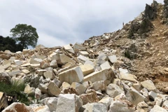 Mỏ đá vôi trắng làng Lạnh II, xã Liễu Đô (Lục Yên, Yên Bái). (Ảnh: Đức Tưởng/TTXVN)