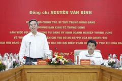 Ông Nguyễn Văn Bình, Trưởng Ban Kinh tế Trung ương phát biểu. (Ảnh: Dương Giang/TTXVN)