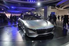  Mẫu ôtô của hãng Hyundai được trưng bày tại Triển lãm ô tô New Delhi, Ấn Độ, ngày 5/2/2020. (Ảnh: Yonhap/ TTXVN)