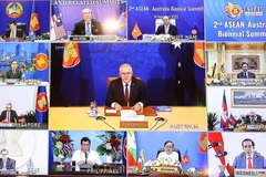 Thủ tướng Australia Scott Morrison cùng các nhà lãnh đạo ASEAN tham dự hội nghị. (Ảnh: Thống Nhất – TTXVN)
