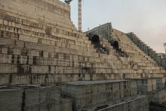 Toàn cảnh công trình xây dựng đập thủy điện Đại phục hưng ở gần Guba, Ethiopia ngày 26/12/2019. (Ảnh: AFP/TTXVN)