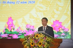 Bí thư Tỉnh ủy Yên Bái Đỗ Đức Duy phát biểu tại Kỳ họp. (Ảnh: Việt Dũng/TTXVN)