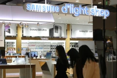 Một cửa hàng của Tập đoàn điện tử Samsung ở Seoul, Hàn Quốc, ngày 7/4/2020. (Ảnh: YONHAP/TTXVN)