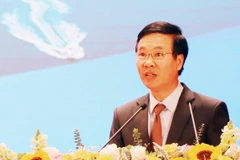 Trưởng Ban Tuyên giáo Trung ương Võ Văn Thưởng phát biểu chỉ đạo. (Ảnh: Văn Đức/TTXVN)