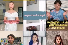 Những video trên tài khoản TikTok @Vì trẻ em chia sẻ các kiến thức về bảo vệ, phòng chống xâm hại trẻ em. (Ảnh: PV/Vietnam+)