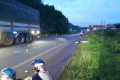 Hiện trường vụ tai nạn. (Ảnh: TTXVN phát)