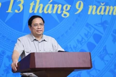 Thủ tướng Phạm Minh Chính chủ trì phiên họp lần thứ 17 Ban Chỉ đạo quốc gia phòng, chống dịch COVID-19. (Ảnh: Dương Giang/TTXVN)