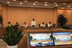 Phó Chủ tịch Ủy ban nhân dân thành phố Hà Nội Ngô Văn Quý phát biểu tại cuộc họp Ban chỉ đạo phòng chống dịch bệnh COVID-19 sáng 23/9. (Ảnh: Xuân Quảng/Vietnam+)