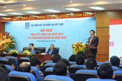 Tổng Giám đốc Lê Mạnh Hùng báo cáo tại hội nghị. (Ảnh: PV/Vietnam+)