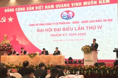 Đại hội Đại biểu Tổng công ty Bia-Rượu-Nước giải khát Hà Nội diễn ra ngày 4/3, tại Hà Nội. (Ảnh: Đức Duy/Vietnam+)